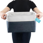 OrganiHaus 15x11in Canvas Storage Baskets 3 Pack - Fabric Bins for Shelves - Image 3