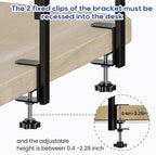 Clamp On Desk Shelf 2-Tier, 16.5 in Wood Shelving Unit for Office Desk/Gaming Accessories, Tabletop Book Storage Rack, Shelf for Top of Desk, Black - Image 6