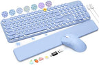 Wireless Keyboard and Mouse Backlit - Typewriter, Magnetic Wrist Rest by Trueque