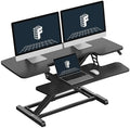 FLEXISPOT Standing Desk Converter 42", Extra Large Ergonomic Height Adjustable Sit Stand Desk Riser, Spacious Computer Workstation with Wide Keyboard Tray, Black by Unknown