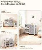 2in1 Baby Diaper Caddy Organizer and Storage Cart with Dividers and Drawers - Image 5