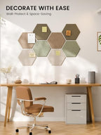 Fluxynara 8-Pack Hexagon Felt Bulletin Board Tiles, Linen Dusk - Image 6