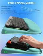 Ergonomic Wave Wrist Rest with Keyboard Stand, Cushioned Palm Rest, Comfortable Integrated Memory Foam for Natural Typing and Relieve Wrist Pain, Baby Blue - Image 2