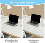 Tempered Glass Desk Pad to Protect Desk, 32" x 20" Clear Office Desk Pad for Keyboard and Computer Monitor, Glass Desk Mat for Desktop Dry Erase - Image 3