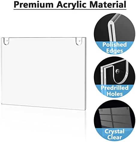 MaxGear Acrylic Wall Mount Sign Holder, 11 x 17 Landscape, 6 Pack - Image 2