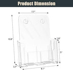 xydstay Acrylic Brochure Holder 8.5x11 Inches, Clear Display Stand, 4 Pack - Image 2