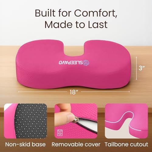 Sleepavo Office Chair Cushion, Seat Cushion for Tailbone Pain Relief Butt - Image 3