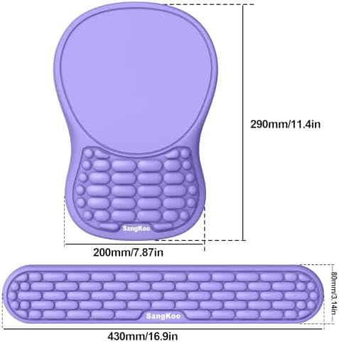 Ergonomic Keyboard Wrist Rest Mouse Pad Wrist Support Set, Purple - Image 3