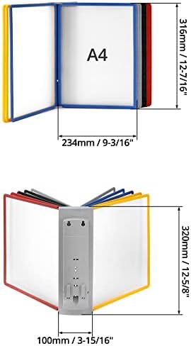 QWORK Wall Mount Reference Display System, 10 Multicolored Flip Folders for 20 Views, 8.5 x 11 Inch Document Organizer for Workshop, Restaurant Menu, Office - Image 7