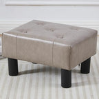 Small Foot Stool Ottoman, Faux Leather Footstool Ottoman Foot Rest for Couch, Rectangle Footstools and Ottomans Small for Living Room, Entryway and Bedroom (Gray) by FIMIVIBI