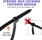 Zip Ties, RAZCC 1200pcs Black Cable Zip Ties 8 Inch, Heavy Duty Plastic Wire Ties with 100lb Tensile Strength, Self-Locking Black Nylon Tie Wraps for Indoor and Outdoor - Image 5