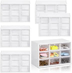 Amyhill 6 Pcs Mini Drawer Organizer Small Organizer with 9 Drawers Plastic Desktop Craft Storage Box for Office Home Room Jewelry Cosmetics Collection(White) by Amyhill