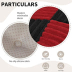 Office Stacking Chair Cushions 4 Pack, Corduroy High Density Foam Kitchen Seat Cushions with Ties, Square 17" x 17" Indoor Non-Slip Dining Chair Pads, Black+ Red，4pcs - Image 6