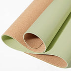 Double-Sided Desk Mat Pad, Eco Cork Writing Protector Pad, Large Leather Mouse Mat, Waterproof Desk Blotter for Office Home(LightGreen,140x60cm) by Unknown