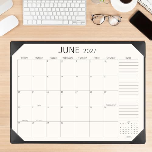 Desk Calendar 2026-2027 Large 22x17, July 2026 - December 2027, 18 Months Big Desk Pad Calendar with Desktop Mat for Home Office School Planning, Black - Image 2