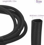 DMiotech 50ft Wire Loom Split Tubing 5/8 Inch(15.9mm) ID Black - Image 3
