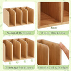 Novabright Bamboo Wooden 4-compartment File Magazine Holder, Suit for B5 - Image 3