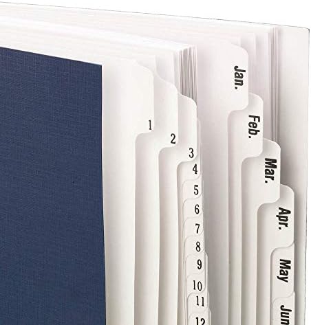 Smead Desk File/Sorter, Daily (1-31) and Monthly (Jan-Dec), 43 Dividers, Letter Size, Dark Blue (89235) - Image 2
