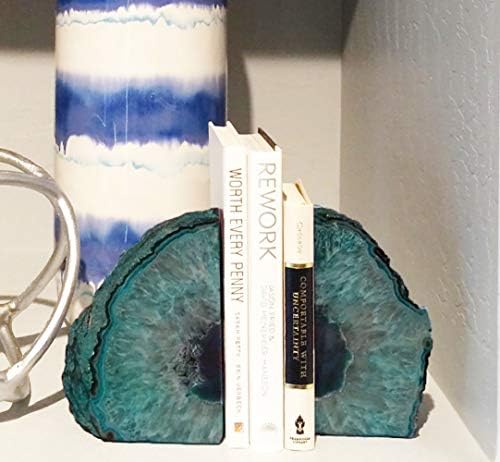 Agate Rock Bookend Heavy Duty Healing Crystal Stone Book Holders Decorative - Image 4