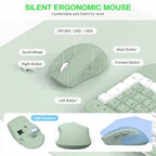 Wireless Keyboard and Mouse Combo,2.4G Ergonomic Wave Keys(Avocado Green-A) - Image 6