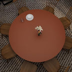 Round Table Cover - Can Be Used On Both Sides Waterproof and Easy to Clean Good Flatness Used for Dining Table(Brown+Gray Dia.48Inch) by Zinkooat
