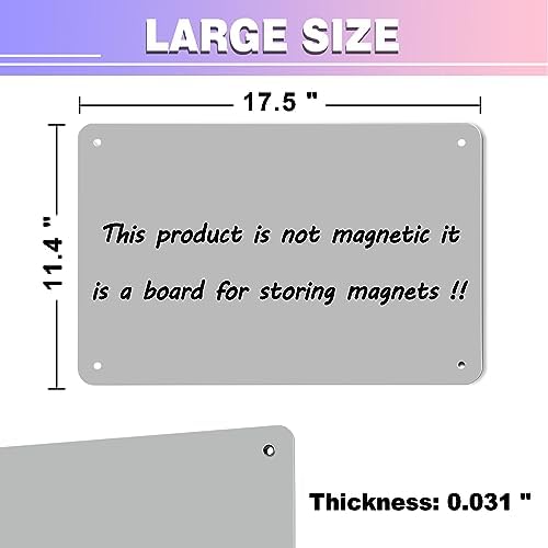 2Pack Magnetic Board,17.5" x 11.4" Magnet Bulletin Board to Display Magnetic Notes, Poetry, Photos, Suitable for Wall, Refrigerator, Cabinet etc, Come with 8 Pcs Dual Lock Tape and Screws (Gray) - Image 2