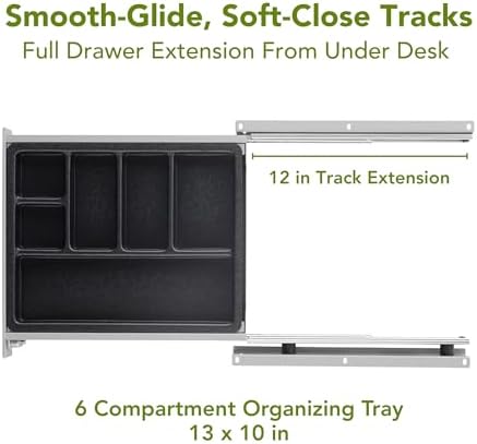 Perfect Posture Under Desk Drawer 13" x 13" Pen Organizer & Desk Storage - Image 6