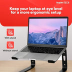 Staples TECH Aluminum Laptop Stand, Black, 11.2x10.2 Inch - Image 4