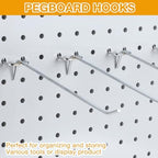 Funrous 100 Pack Hooks for Pegboard Stainless Steel Garage, 8 Inch - Image 5