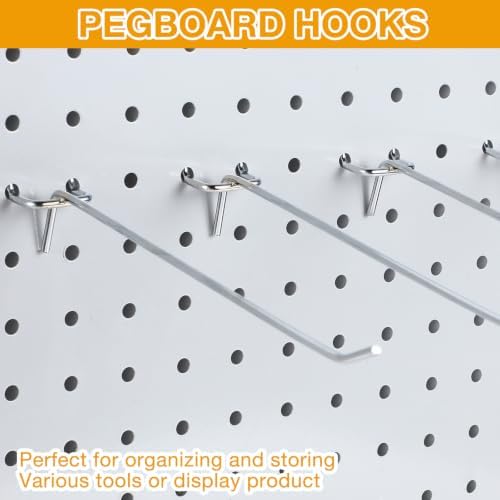 Funrous 100 Pack Hooks for Pegboard Stainless Steel Garage, 8 Inch - Image 5