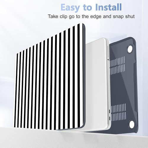 4-in-1 Hard Case for MacBook Neo 13 (A3404), Black & White Stripes - Image 5