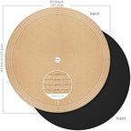 MAIDERN 54 Inch Round Cork & Leather Table Pad Protector, Cuttable Size (48-54 Inch), Trimmable Dining Table Mat, Heat Resistant/Non-Slip Table Cover for Kitchen, Office, or Restauran (Black) - Image 2