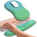 Hokafenle 2in1 Combination, Wave Keyboard Wrist Rest and Ergonomic Curvature Mouse Pad Wrist Support for Relieve Wrist Pain, Filled with Soft Cushion Memory Foam, Gradient Green by Hokafenle
