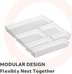Oggi Clear Drawer Organizer - 6.25" X 9.25" (Set of 6) - Ideal for Organizing Kitchen Drawers, Office, Desk, Silverware, Kitchen Utensils, Cosmetics and Bathrooms - Image 4