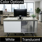 OBEX Polycarbonate Table Mounted Modesty Panel Easy Install Privacy Shields for Reception, Office, and Student Desk, 18" x 42", Translucent - Image 5