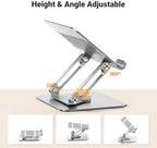 UGREEN Tablet Stand Holder for Desk with 360° Rotating Base Aluminum Dual Rod Support Adjustable Home Office Accessories Compatible with iPad Pro 13 12 11 Air Mini 5 4 3 Phone E-Reader Silver - Image 4