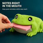 Note Toad - Desk Organizer & Note Holder, 3D Printed Frog Sticky Memo Block Dispenser with Pen Rest, 3 Reusable Stencils and Top Reminder Slot for Office Workspace, Reception Counter and Lover Gift - Image 3