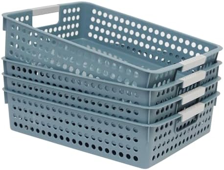 Soddeph A4 Paper Tray with Grip Handles, Plastic Book Basket - Image 4