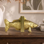 Fish Bookends for Shelves, Decorative Resin Fish Book Ends with Hand-Painted Finish, Heavy Duty Non-Slip Bookends for Bookshelves, Desk Decor for Home Office (Gold) - Image 7