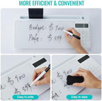 Desktop Glass Whiteboard with Calculator, Dry Erase White Board, Computer Pad Keyboard Stand with to-do List Memo, Desk Organizers with Accessories for Office, Home and School - Image 5