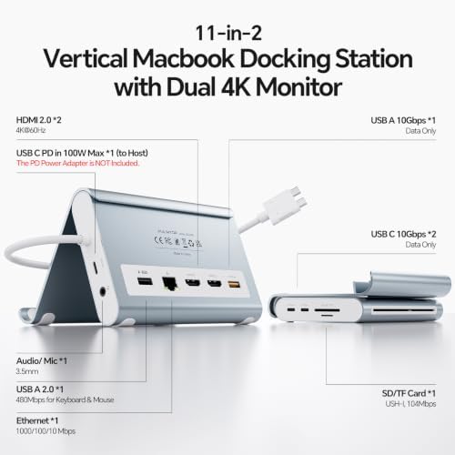 MacBook Docking Station Dual Monitor 4K@60Hz for MacBook Pro/Air M4/M5 - Image 2