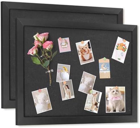 AKTOP Black Cork Board Bulletin Board with Linen 18" X 24", 2 Pack by Buynow