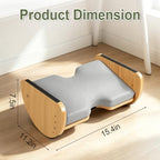Adjustable Foot Rest Under Desk, Bamboo Wood Foot Stool with Cushion, Rocking Under Desk Footrest, Desk Leg Rest for Home Office - Image 2