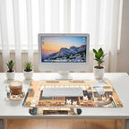 Kawaii Bunny Desk Mat Set Cozy Cartoon Bunny Cafe Mouse Pad with Wrist Rest 4in1 Desk Mat for Desktop Ergonomic Keyboard Wrist Support Anti-Slip Computer Ergonomic Mouse Pad Home Office Gaming - Image 6
