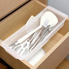 2 Pack Deep Drawer Organizer Bins, Adjustable Sliding Drawer Organizer Bin Expandable Tray for Kitchen Utensils, BBQ Tools, Towels, Durable Plastic Sliding for Easy Storage (12.4" to 18") by Gulfmew