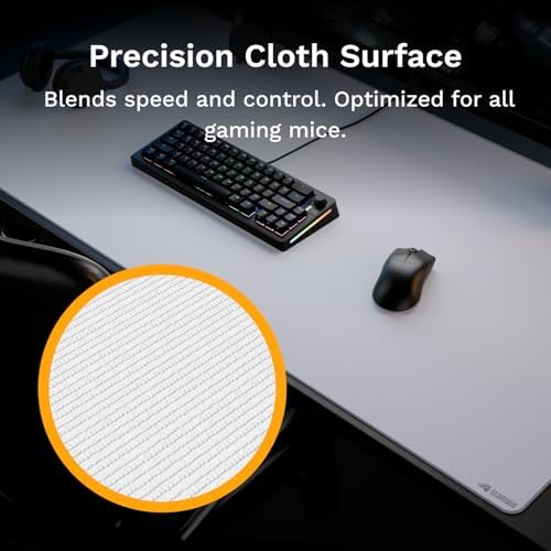 GLORIOUS Gaming Mouse Pad GMP 2 - XXL - Spill-Proof Mouse Pad, Optimised for Gaming Sensors, Balanced Surface for Speed & Control, Stitched Edges - 915mm x 460mm x 3mm - White 2XL Desk Mat - Image 4