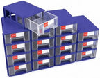 16 Pack Stackable Desk Organizer Drawers for Craft Storage Blue by LEADLOONG