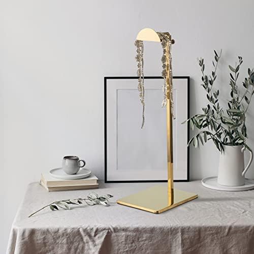 Gold Handbag Display Stand - 2 Pack Table Polished Gold Purse Stands for Display - Adjustable Height Semi Circle Clutch Bag Hanger Display Stand for Boutique Store - Image 5