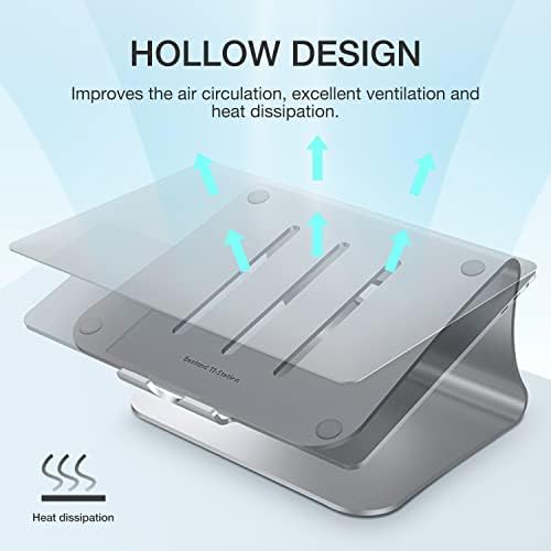 Laptop Stand, Aluminum Notebook Holder Riser Heat-Vent for MacBook Air/Pro, Dell, HP, Lenovo, Microsoft Surface, Samsung 11-16 inches Notebook (Space Silver) - Image 5