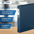 Premium Economy 3-Ring Binder, Spine Label, 1" Round Rings, Navy Blue, 6 Pk - Image 4